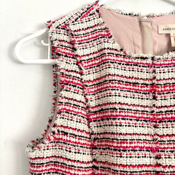 Rebecca Taylor Optic Tweed Sheath Dress & Jacket Outfit Set Candy Apple Red Sz 2 - Picture 5 of 15